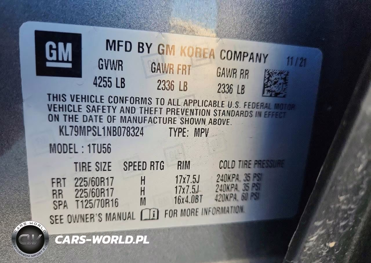 2022 Chevrolet Trailblazer Lt VIN:KL79MPSL1NB078324 - 12