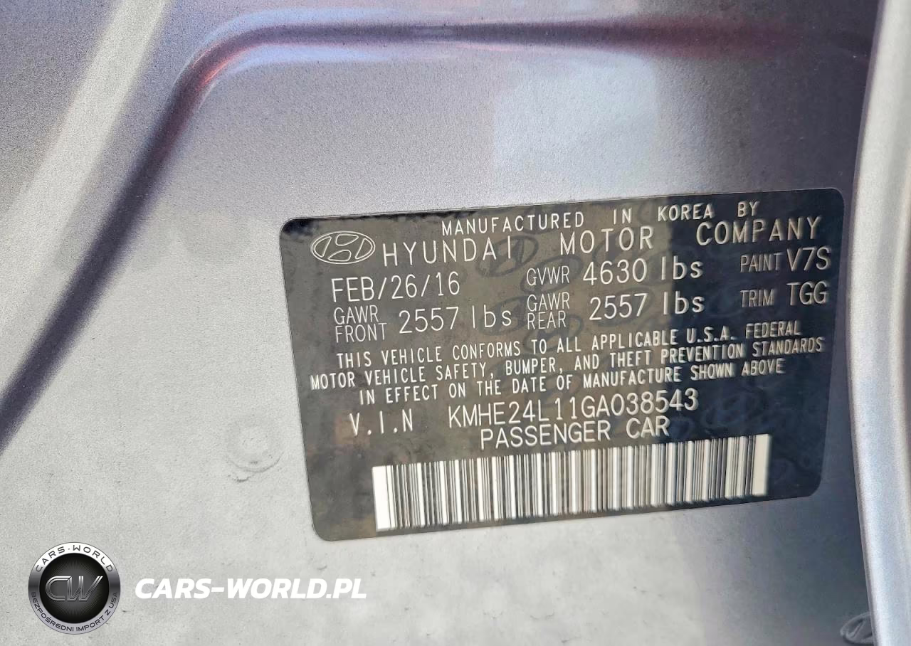 2016 Hyundai Sonata Hybrid Se VIN:KMHE24L11GA038543 - 12
