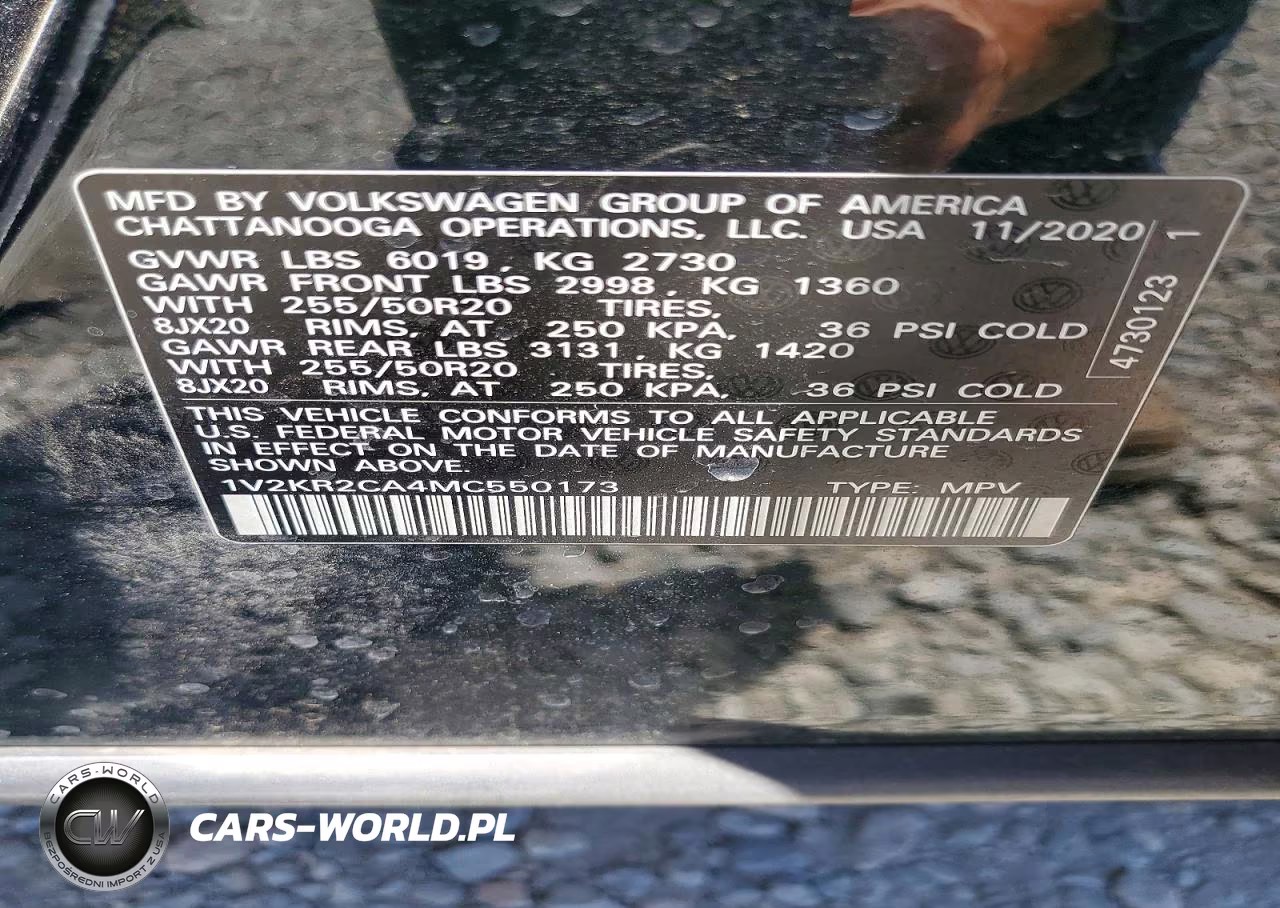 2021 Volkswagen Atlas Se VIN:1V2KR2CA4MC550173 - 13