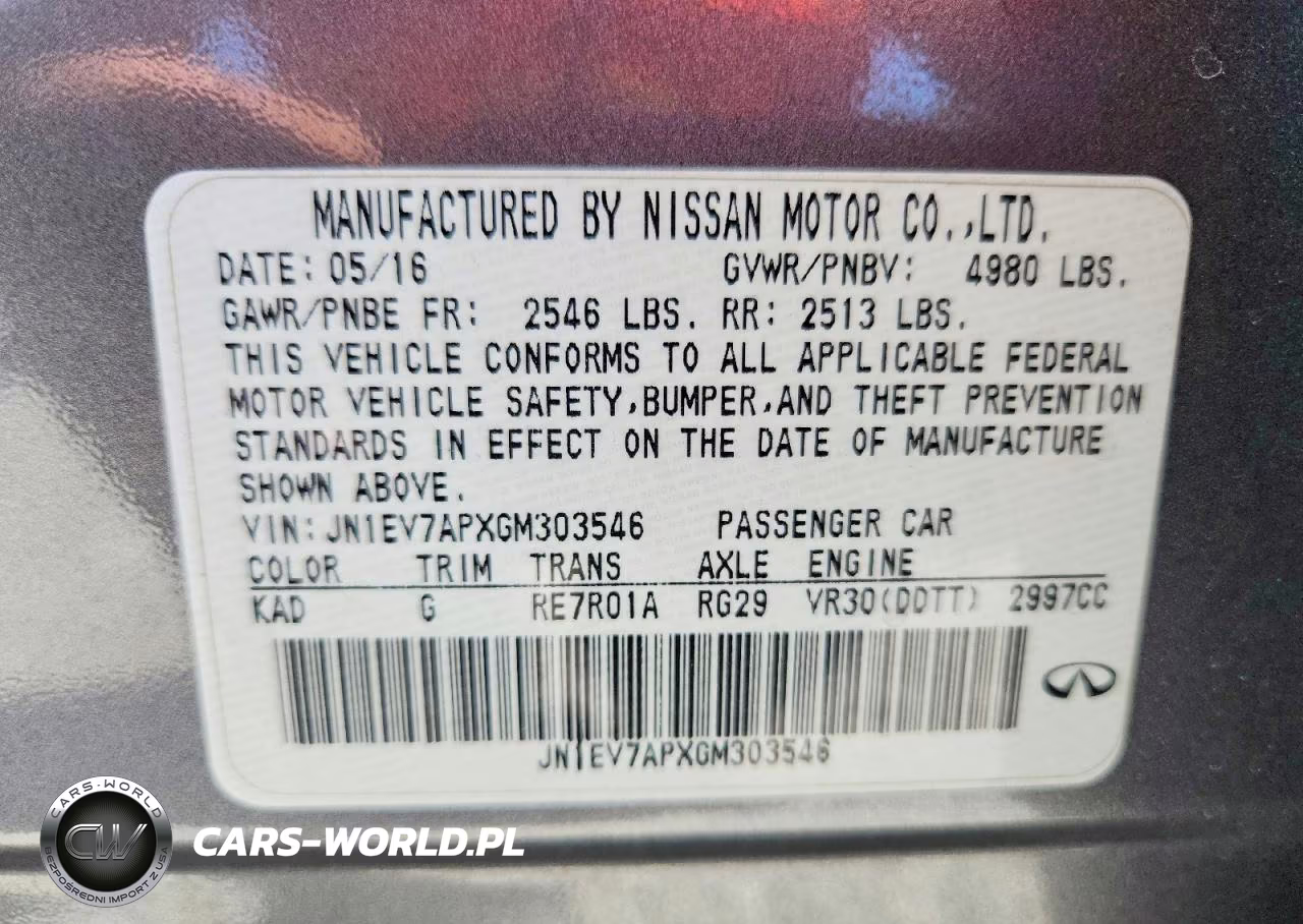 2016 Infiniti Q50 3.0T Premium VIN:JN1EV7APXGM303546 - 12
