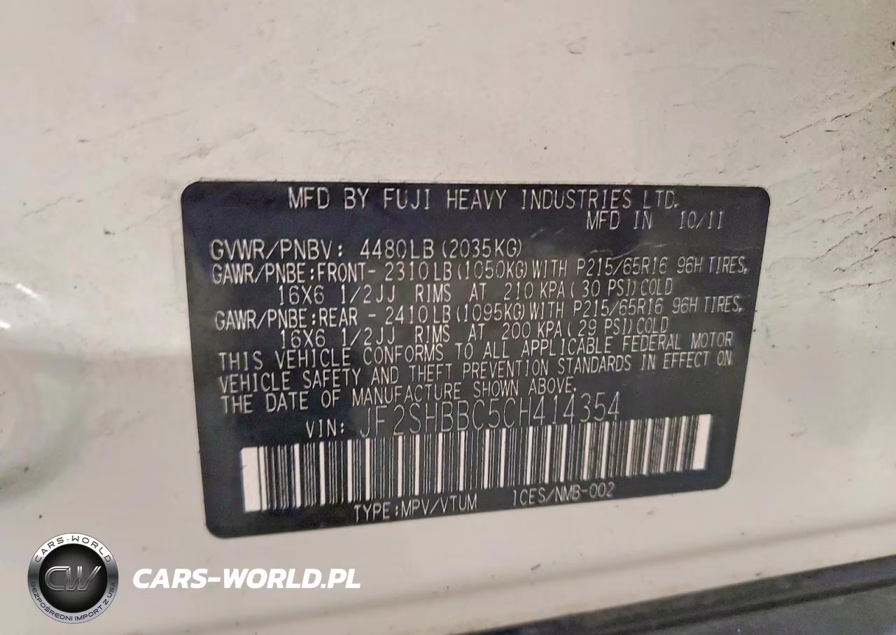 2012 Subaru Forester 2.5X VIN:JF2SHBBC5CH414354 - 13