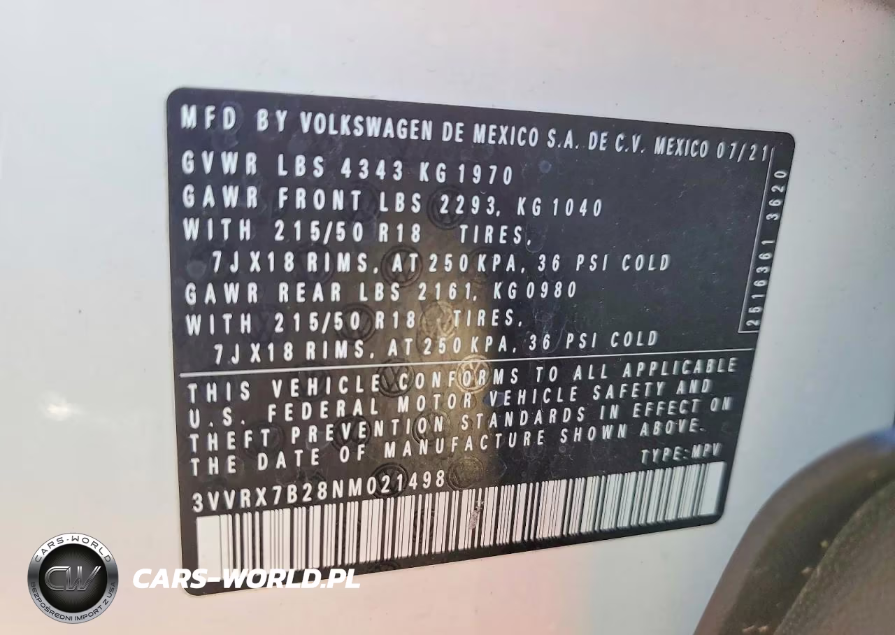 2022 Volkswagen Taos Se VIN:3VVRX7B28NM021498 - 13