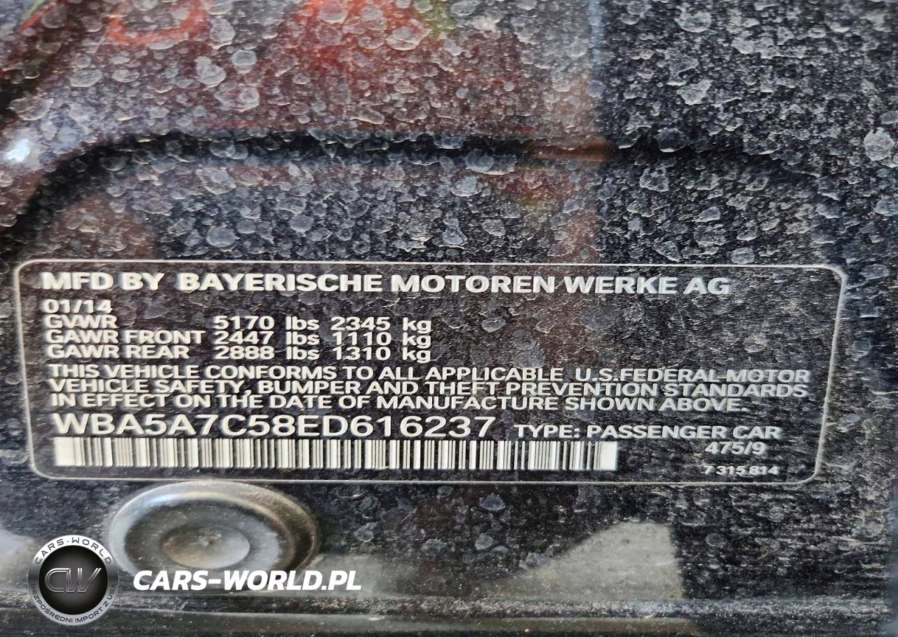 2014 BMW 528 Xi VIN:WBA5A7C58ED616237 - 12