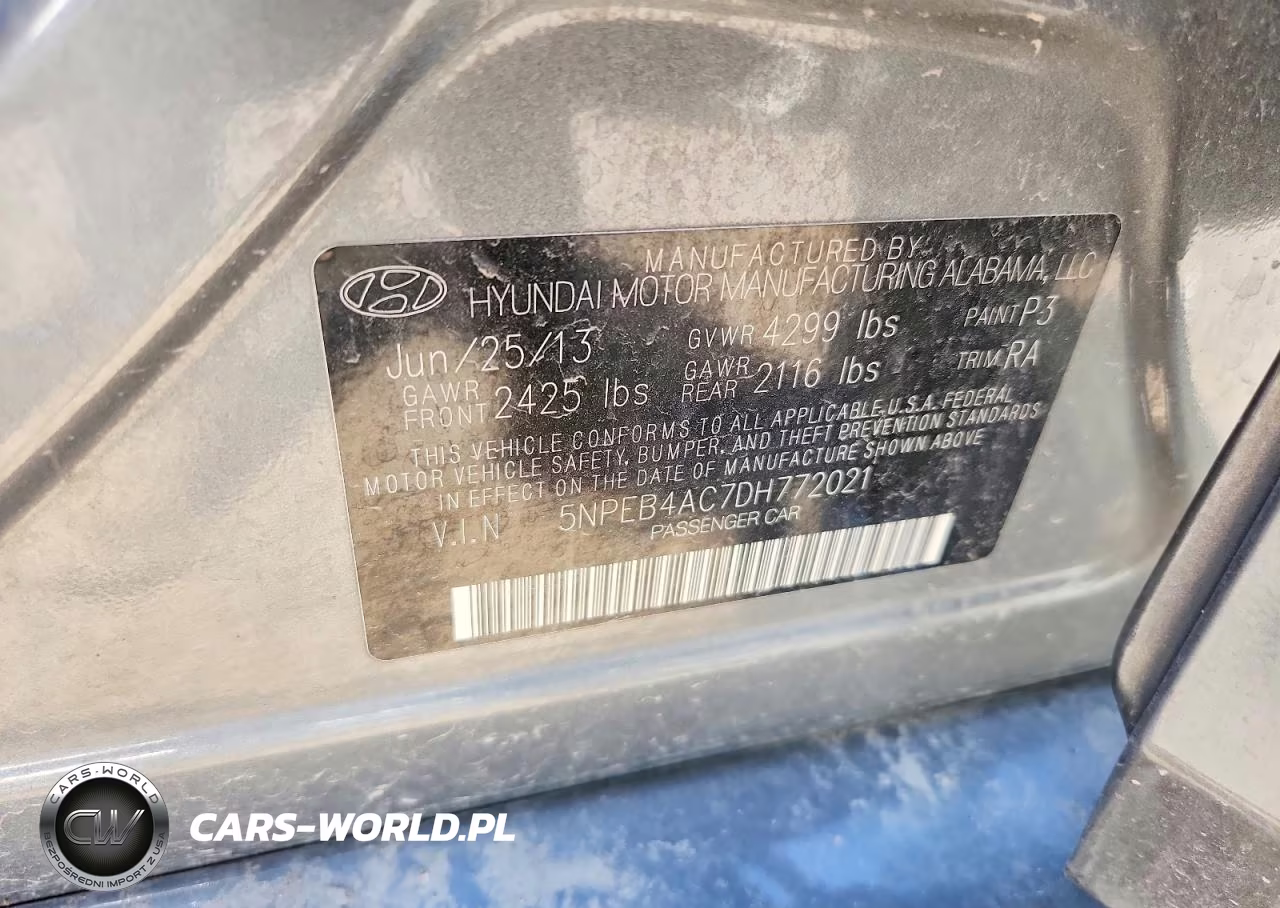 2013 Hyundai Sonata Gls VIN:5NPEB4AC7DH772021 - 14