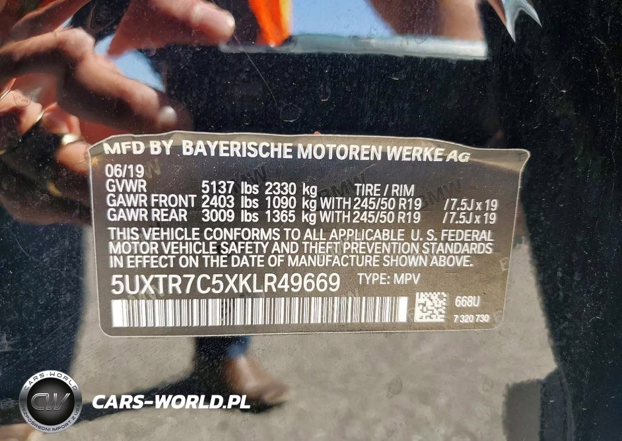 2019 BMW X3 Sdrive30I VIN:5UXTR7C5XKLR49669 - 13