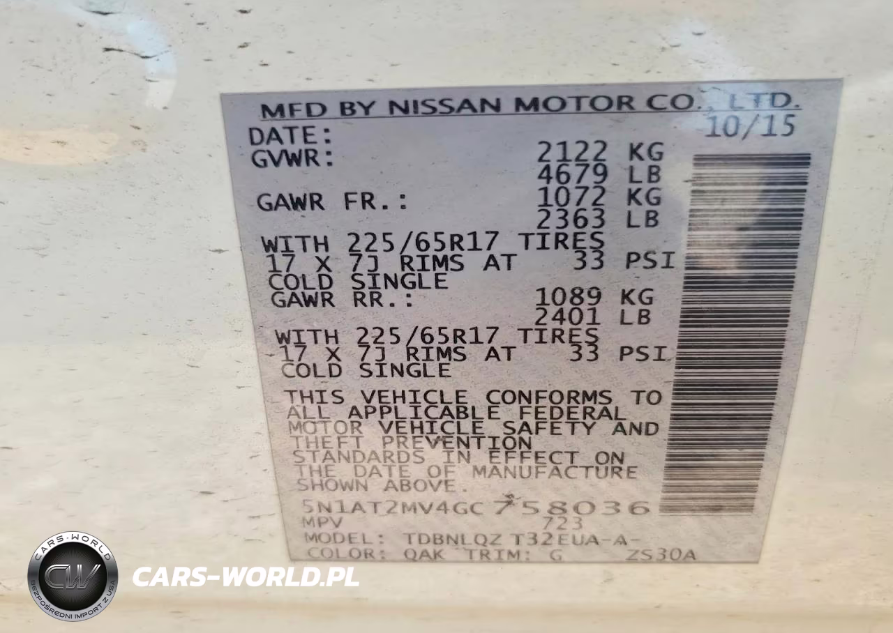 2016 NISSAN ROGUE SV VIN:5N1AT2MV4GC758036 - 14