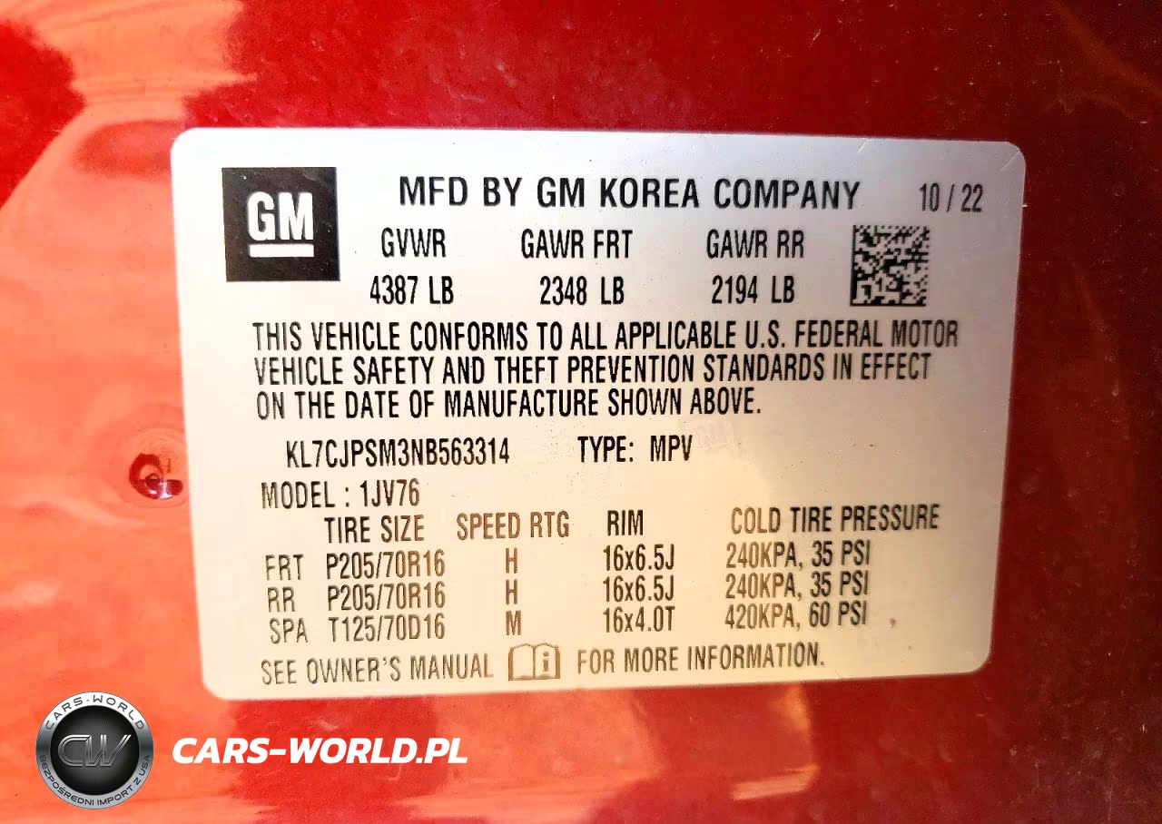2022 Chevrolet Trax 1Lt VIN:KL7CJPSM3NB563314 - 13