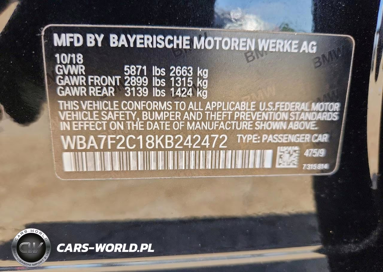 2019 BMW Alpina B7 VIN:WBA7F2C18KB242472 - 13