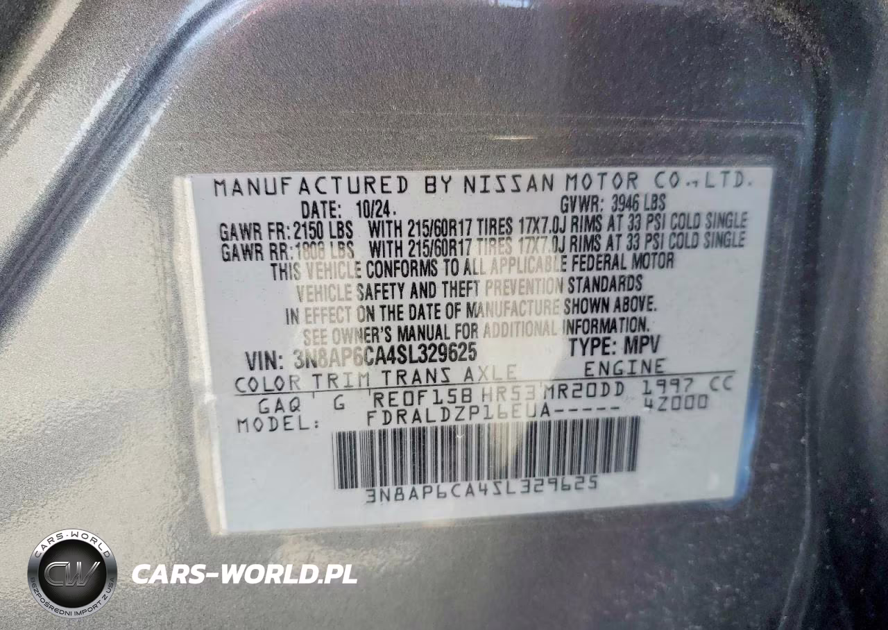 2025 Nissan Kicks Sv VIN:3N8AP6CA4SL329625 - 13