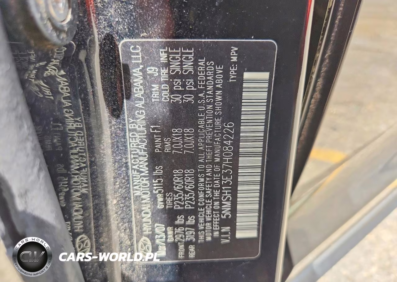 2007 Hyundai Santa Fe Se VIN:5NMSH13E37H084226 - 13