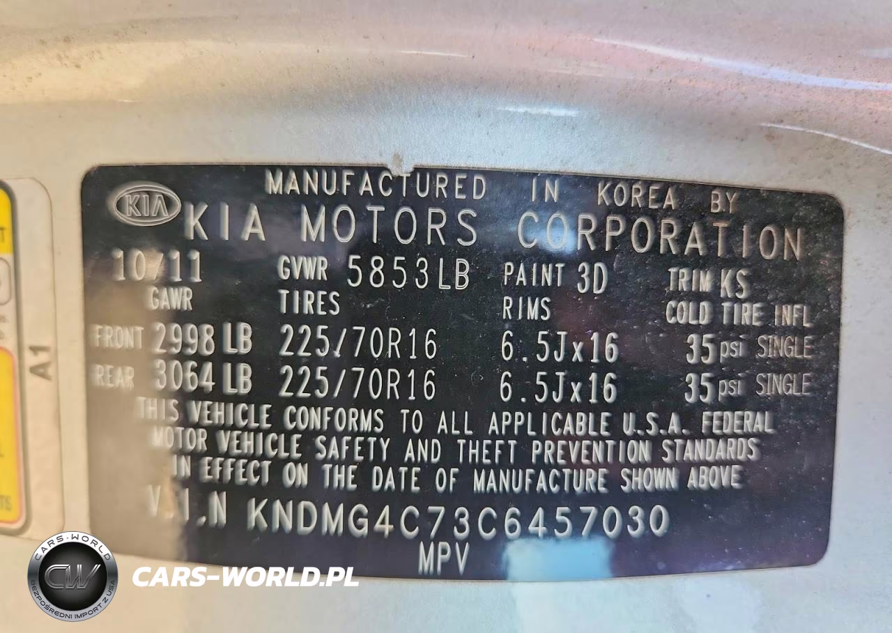 2012 Kia Sedona Lx VIN:KNDMG4C73C6457030 - 13