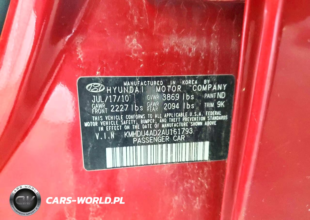 2010 Hyundai Elantra Gls VIN:KMHDU4AD2AU161793 - 13