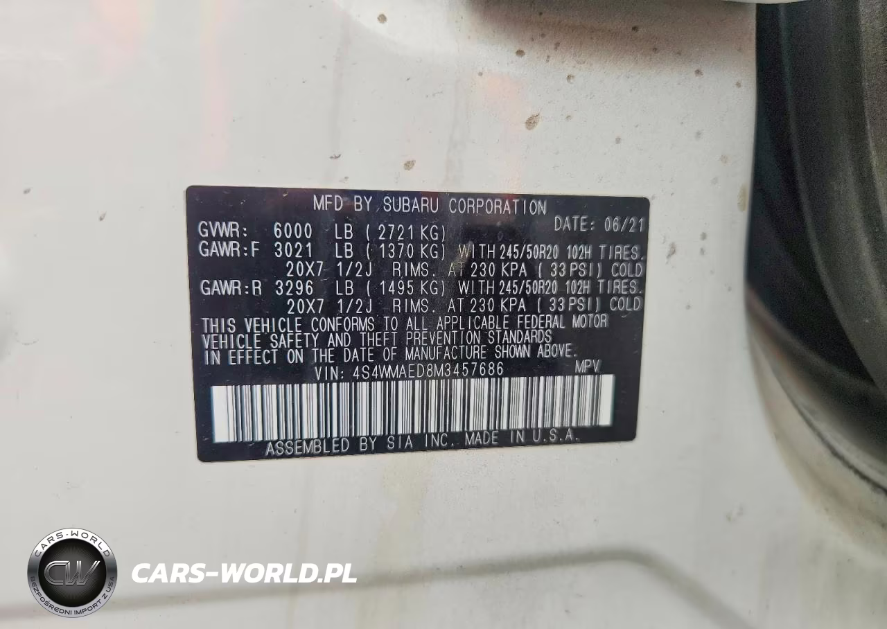 2021 Subaru Ascent Premium VIN:4S4WMAED8M3457686 - 12