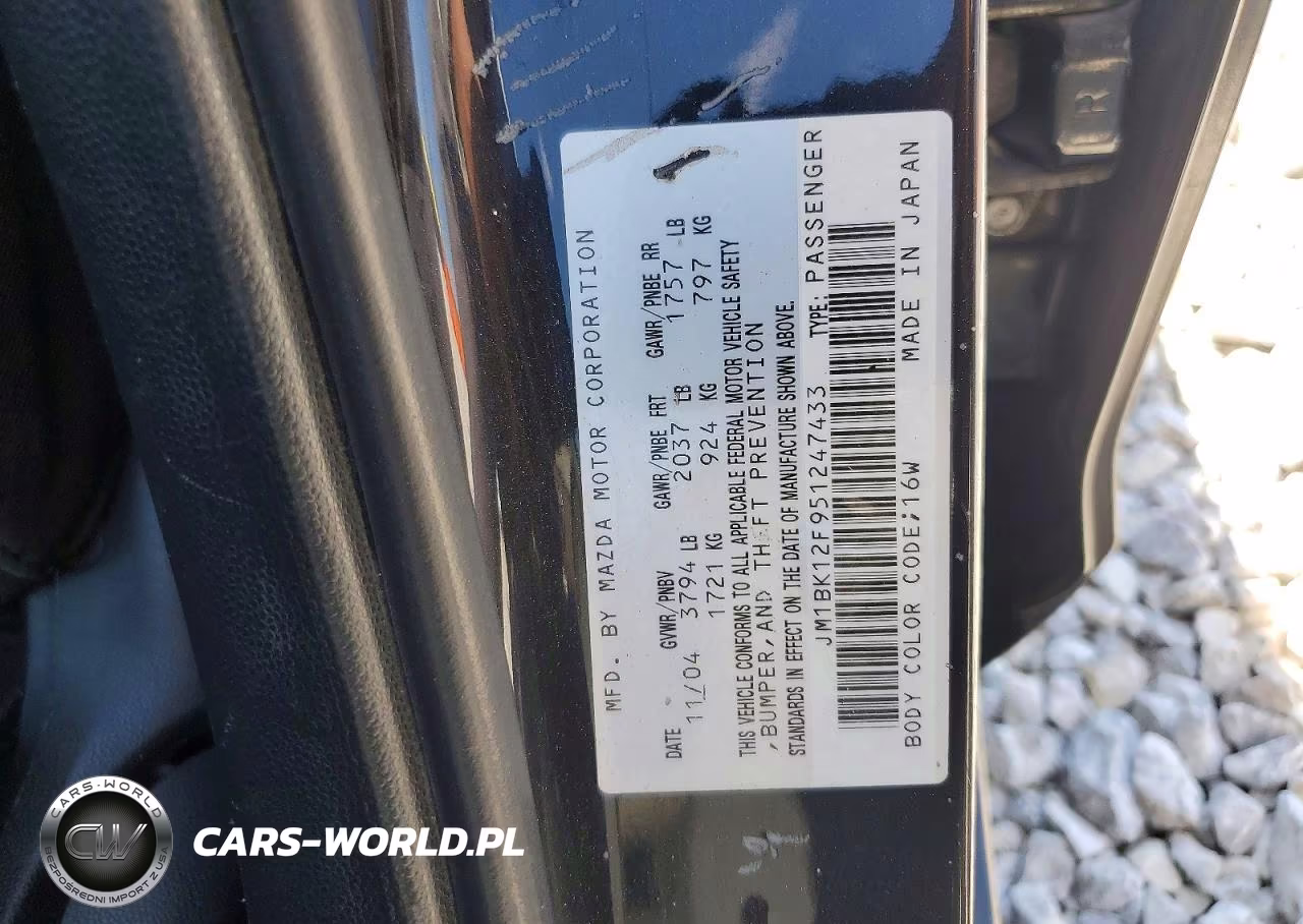 2005 Mazda 3 I VIN:JM1BK12F951247433 - 12