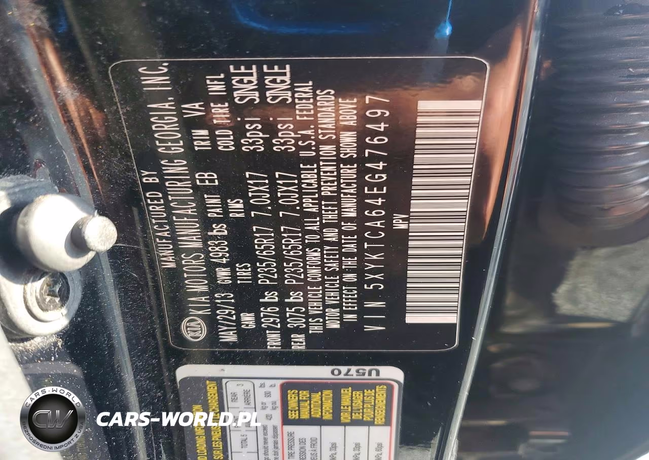 2014 Kia Sorento Lx VIN:5XYKTCA64EG476497 - 13