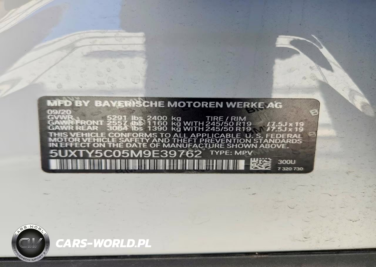 2021 BMW X3 xDrive30I VIN:5UXTY5C05M9E39762 - 13