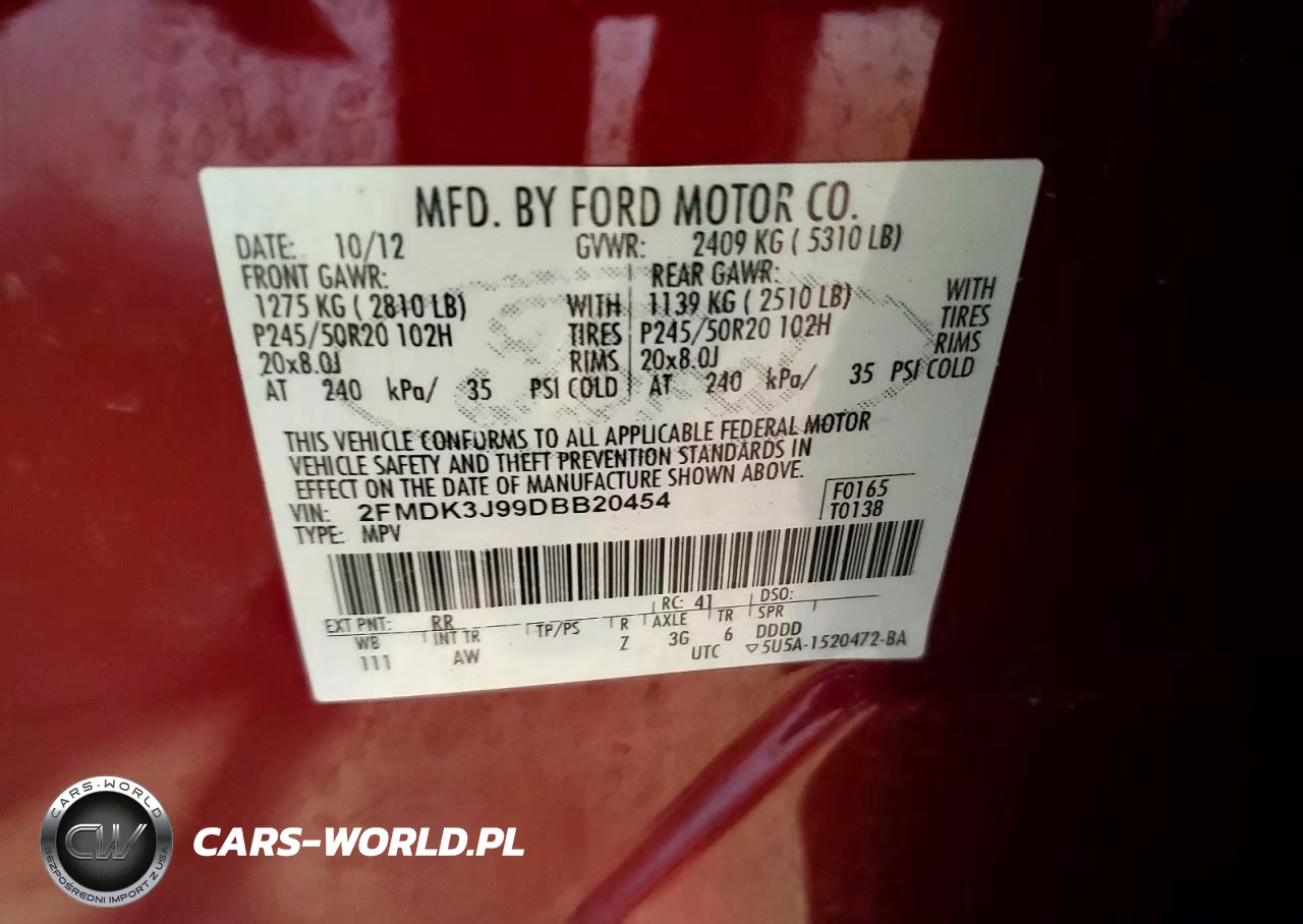2013 Ford Edge Sel VIN:2FMDK3J99DBB20454 - 13