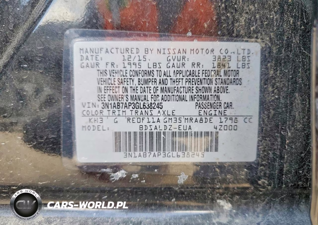 2016 Nissan Sentra Sv VIN:3N1AB7AP3GL638245 - 12