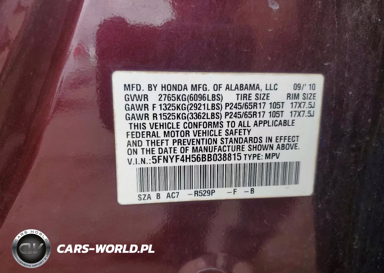 2011 Honda Pilot Exl VIN:5FNYF4H56BB038815 - 13