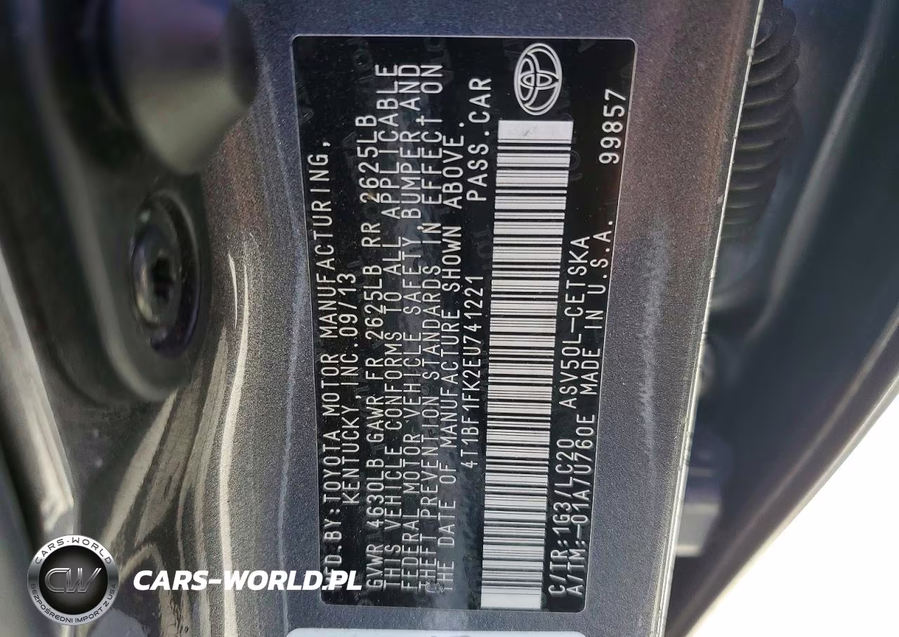 2014 Toyota Camry Se VIN:4T1BF1FK2EU741221 - 12