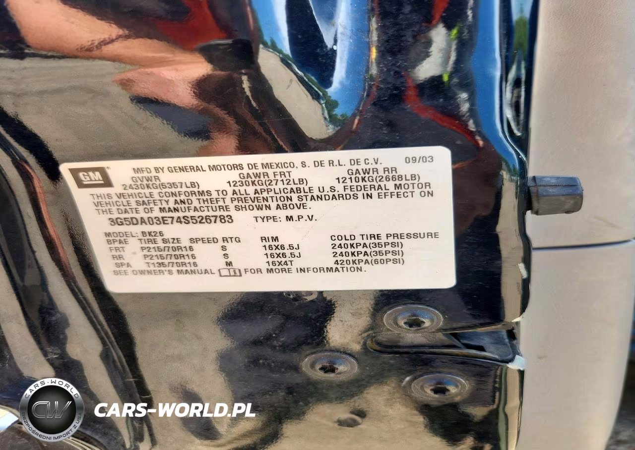 2004 Buick Rendezvous Cx VIN:3G5DA03E74S526783 - 13