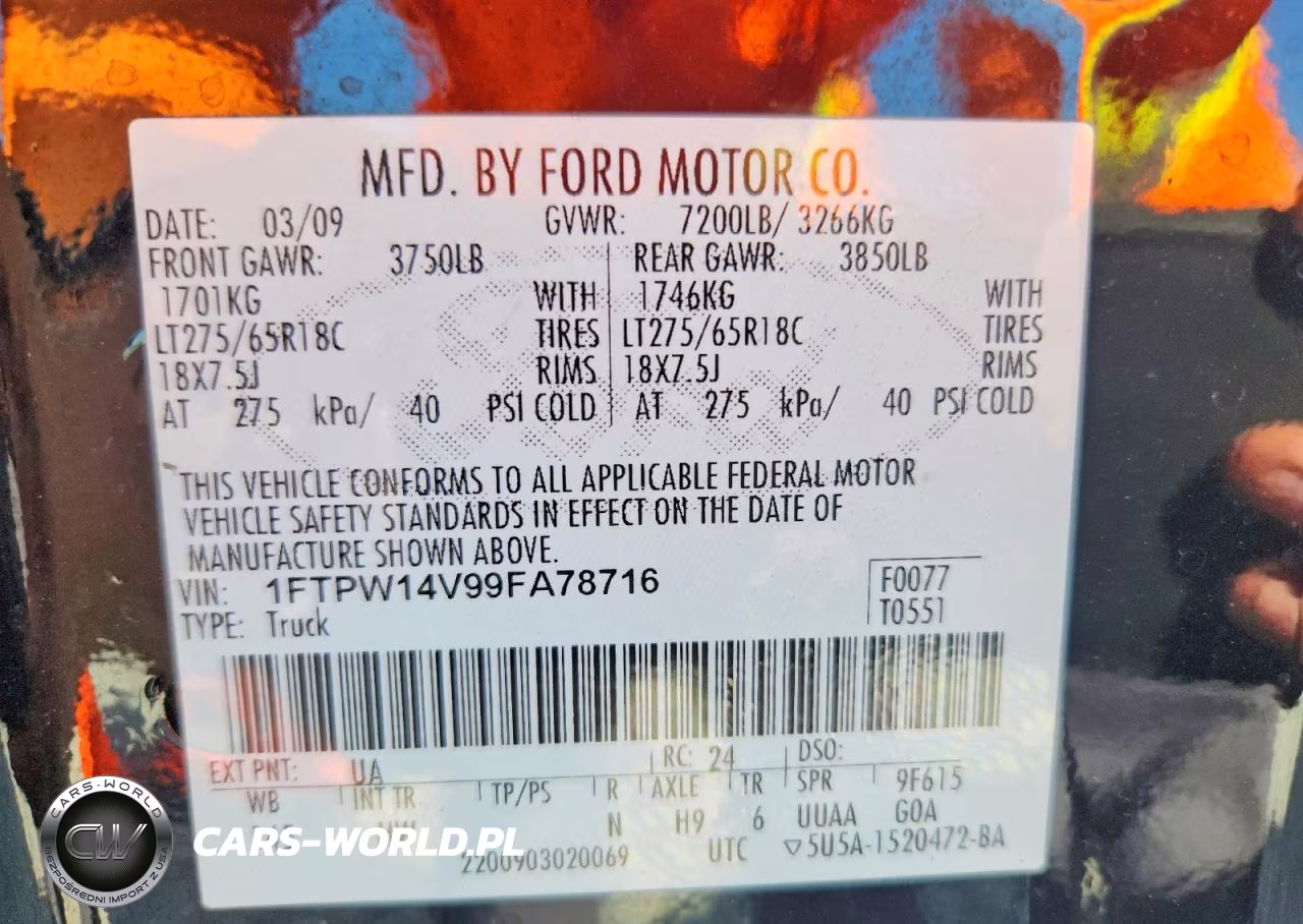 2009 Ford F150 Supercrew VIN:1FTPW14V99FA78716 - 12