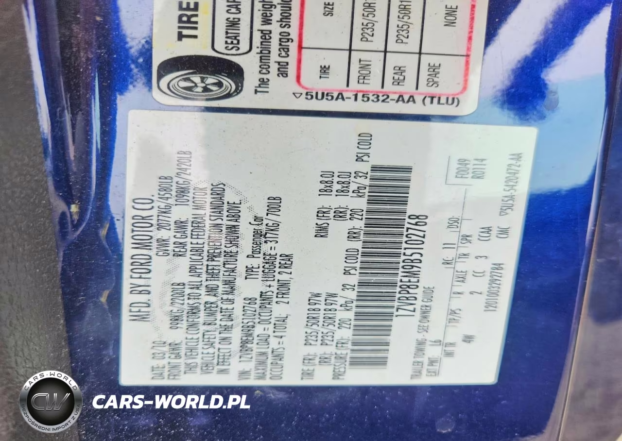 2011 Ford Mustang VIN:1ZVBP8EM9B5102768 - 12