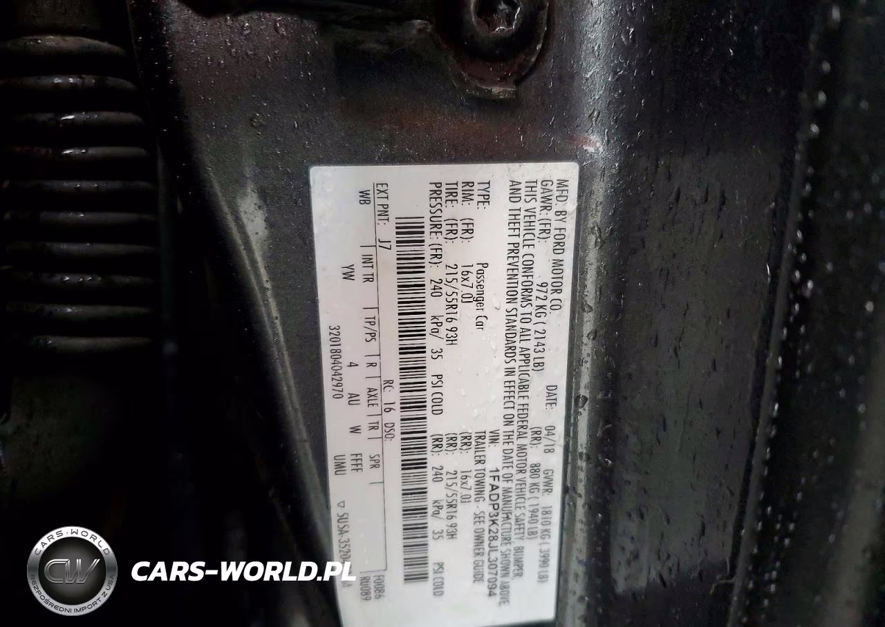 2018 Ford Focus Se VIN:1FADP3K28JL307094 - 12