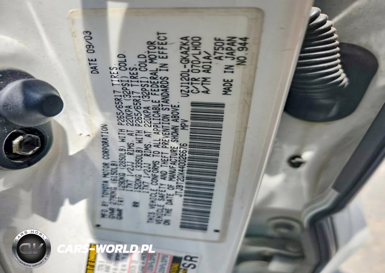2004 Lexus Gx 470 VIN:JTJBT20X440026676 - 13