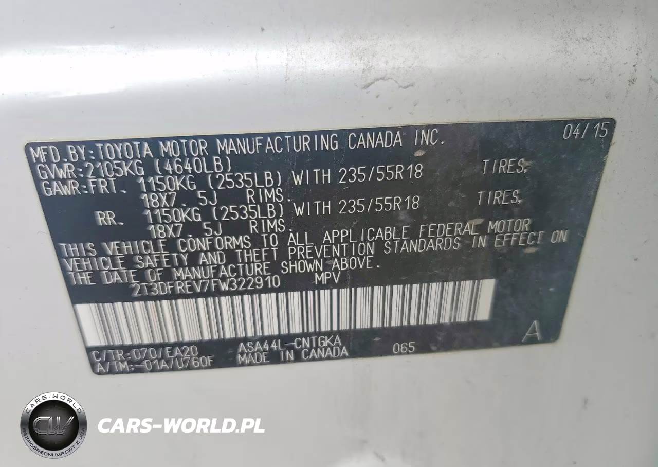 2015 Toyota Rav4 Limited VIN:2T3DFREV7FW322910 - 13