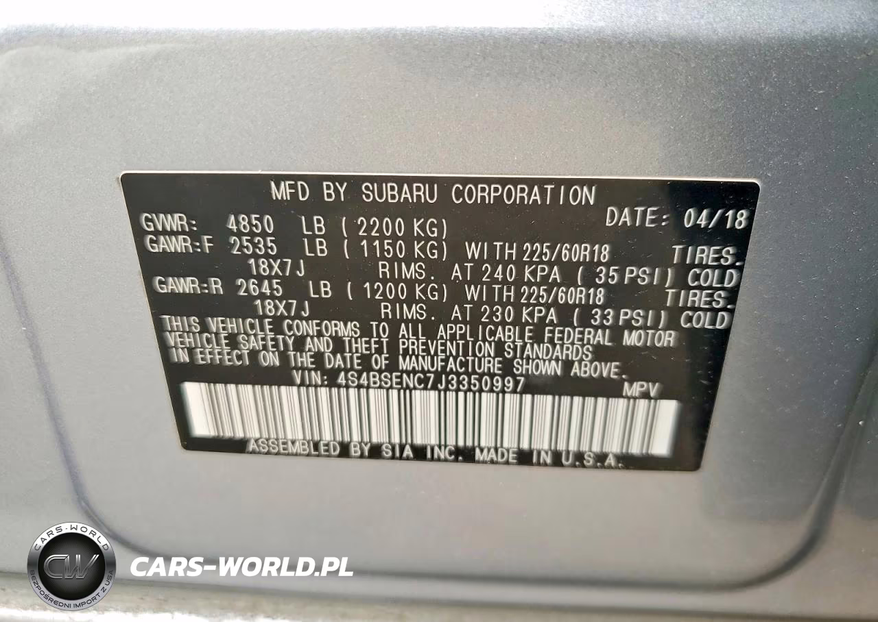 2018 Subaru Outback 3.6R Limited VIN:4S4BSENC7J3350997 - 14