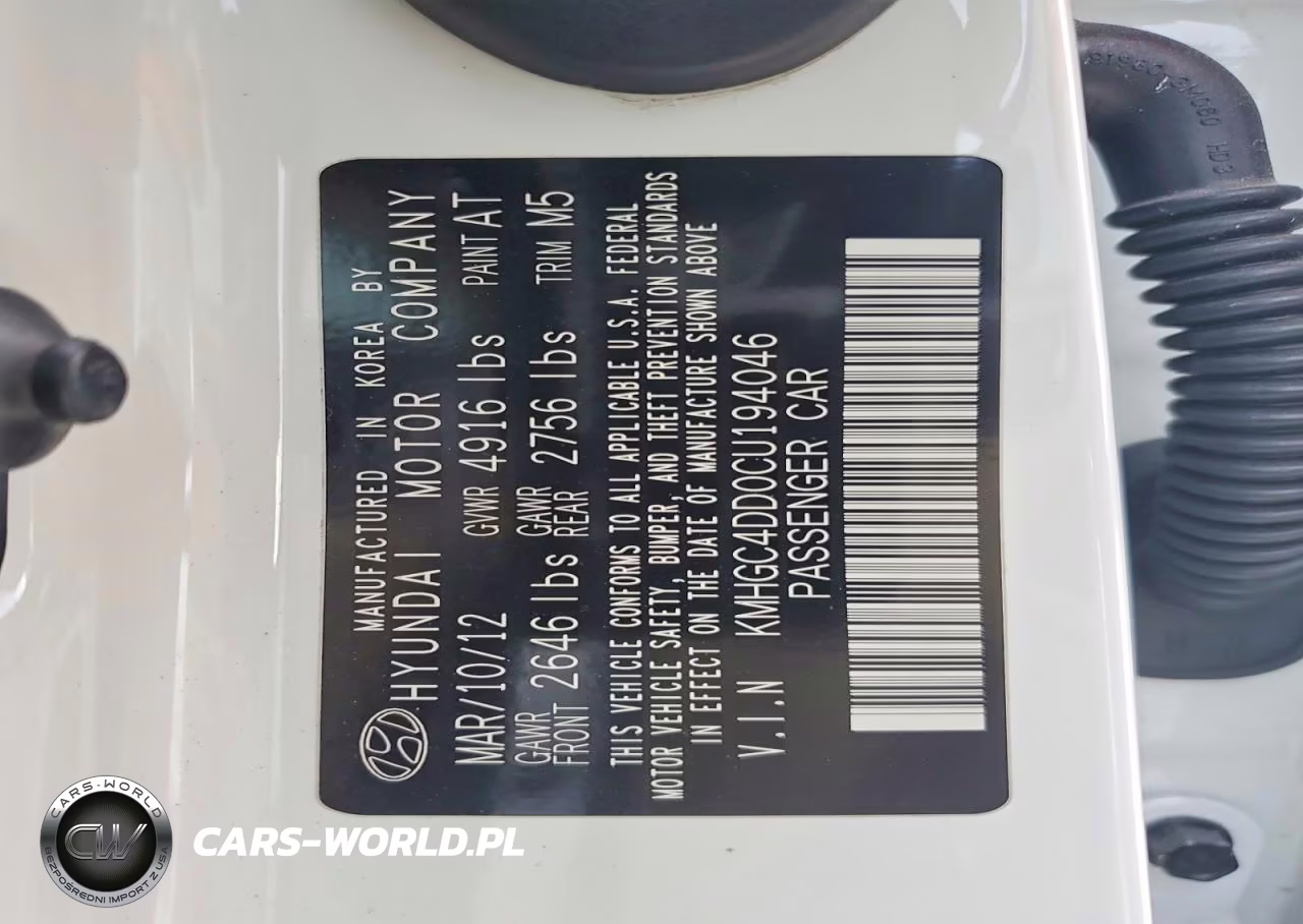 2012 Hyundai Genesis 3.8L VIN:KMHGC4DD0CU194046 - 14
