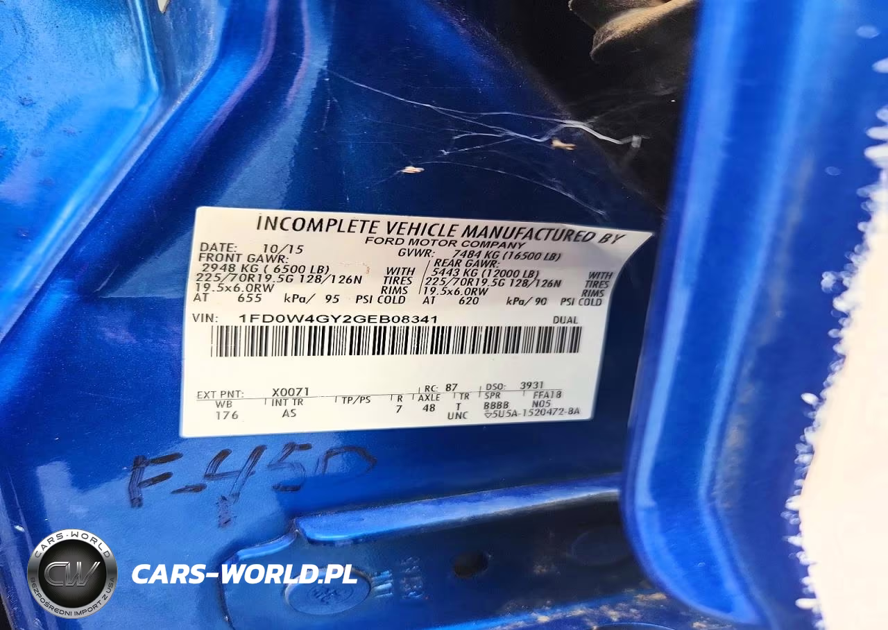 2016 Ford F450 Super Duty VIN:1FD0W4GY2GEB08341 - 12