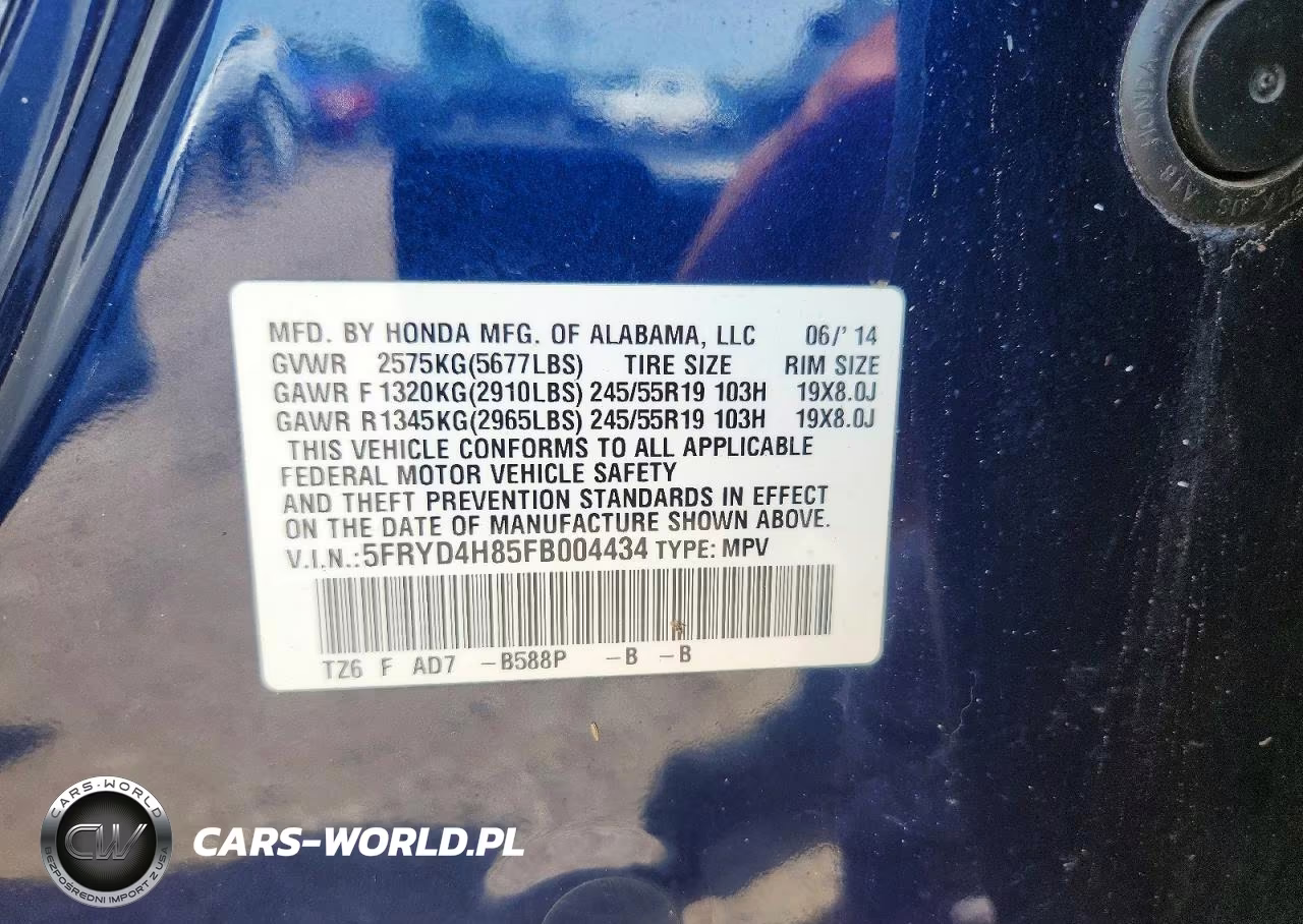 2015 Acura Mdx Advance VIN:5FRYD4H85FB004434 - 14