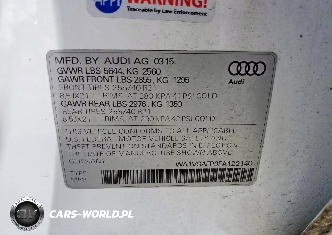 2015 Audi Sq5 Prestige VIN:WA1VGAFP9FA122140 - 14