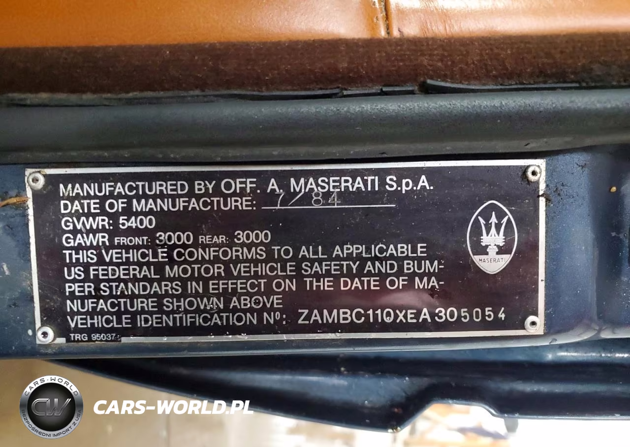 1984 Maserati Quattroporte VIN:ZAMBC110XEA305054 - 13