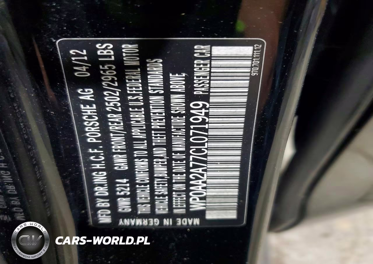 2012 Porsche Panamera 2 VIN:WP0AA2A77CL071949 - 13