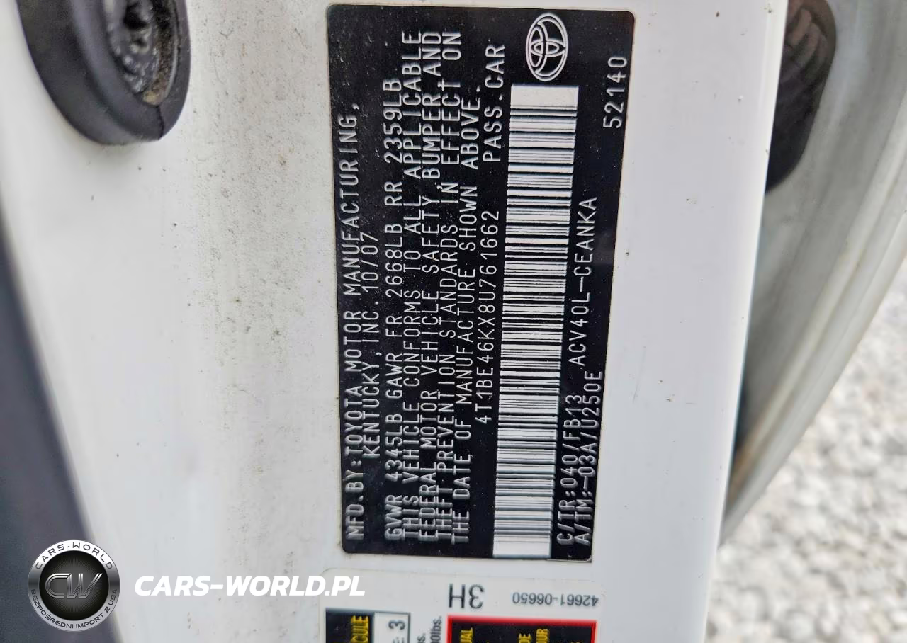 2008 Toyota Camry Le VIN:4T1BE46KX8U761662 - 13