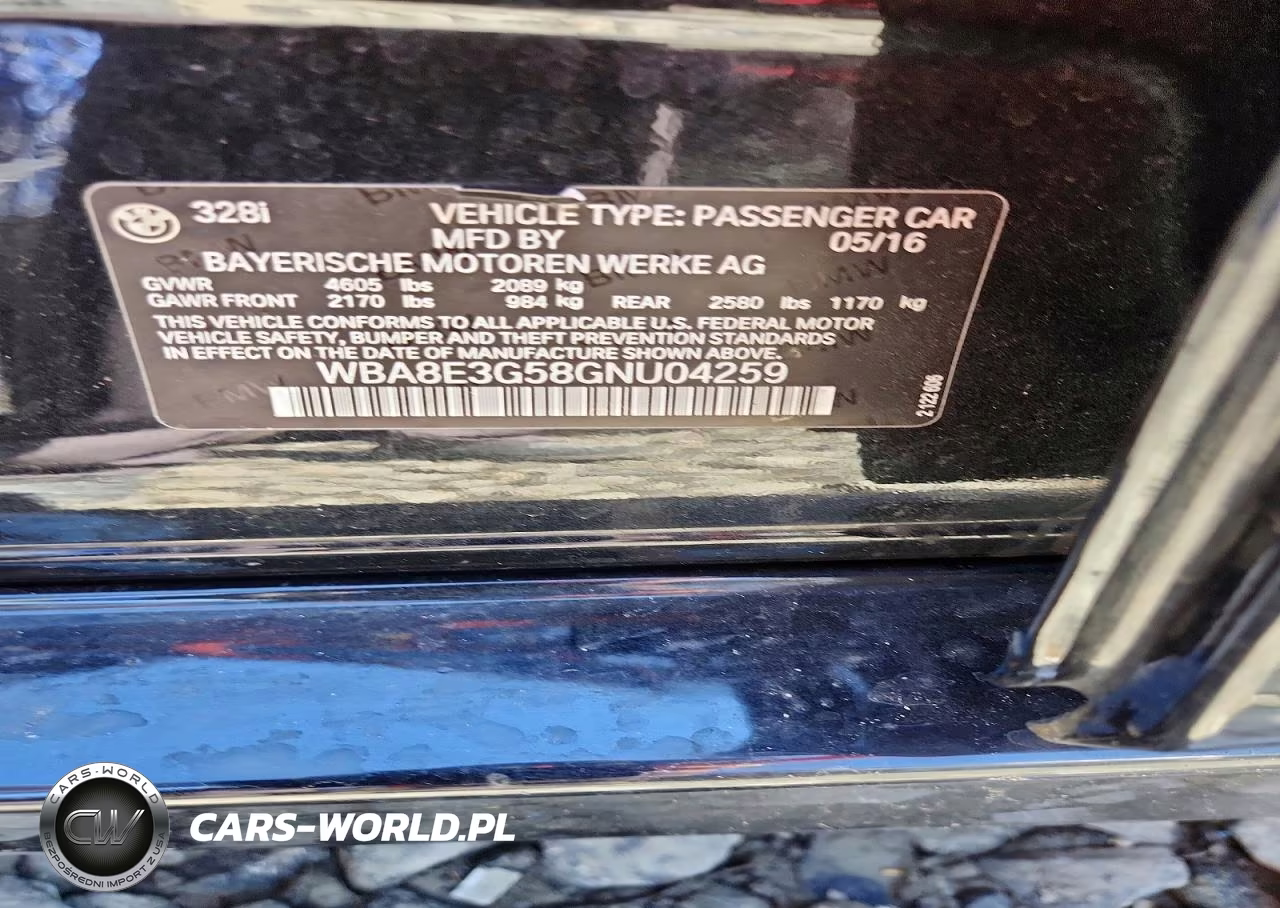 2016 BMW 328 Xi Sulev VIN:WBA8E3G58GNU04259 - 12