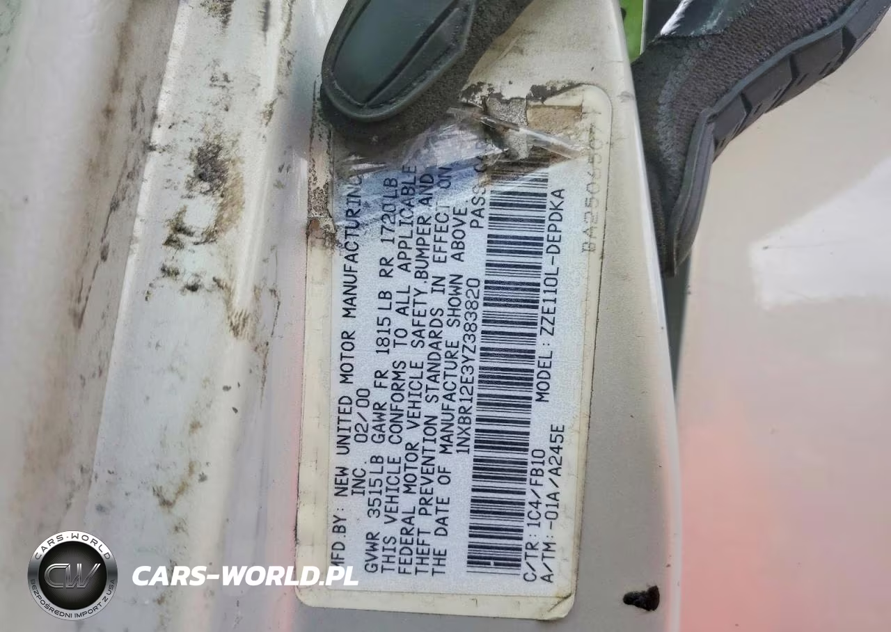 2000 Toyota Corolla Ve VIN:1NXBR12E3YZ383820 - 12