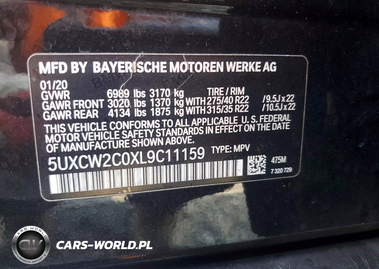 2020 BMW X7 xDrive40I VIN:5UXCW2C0XL9C11159 - 13