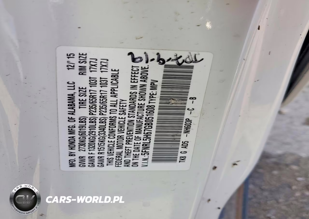 2016 Honda Odyssey Exl VIN:5FNRL5H67GB051608 - 13