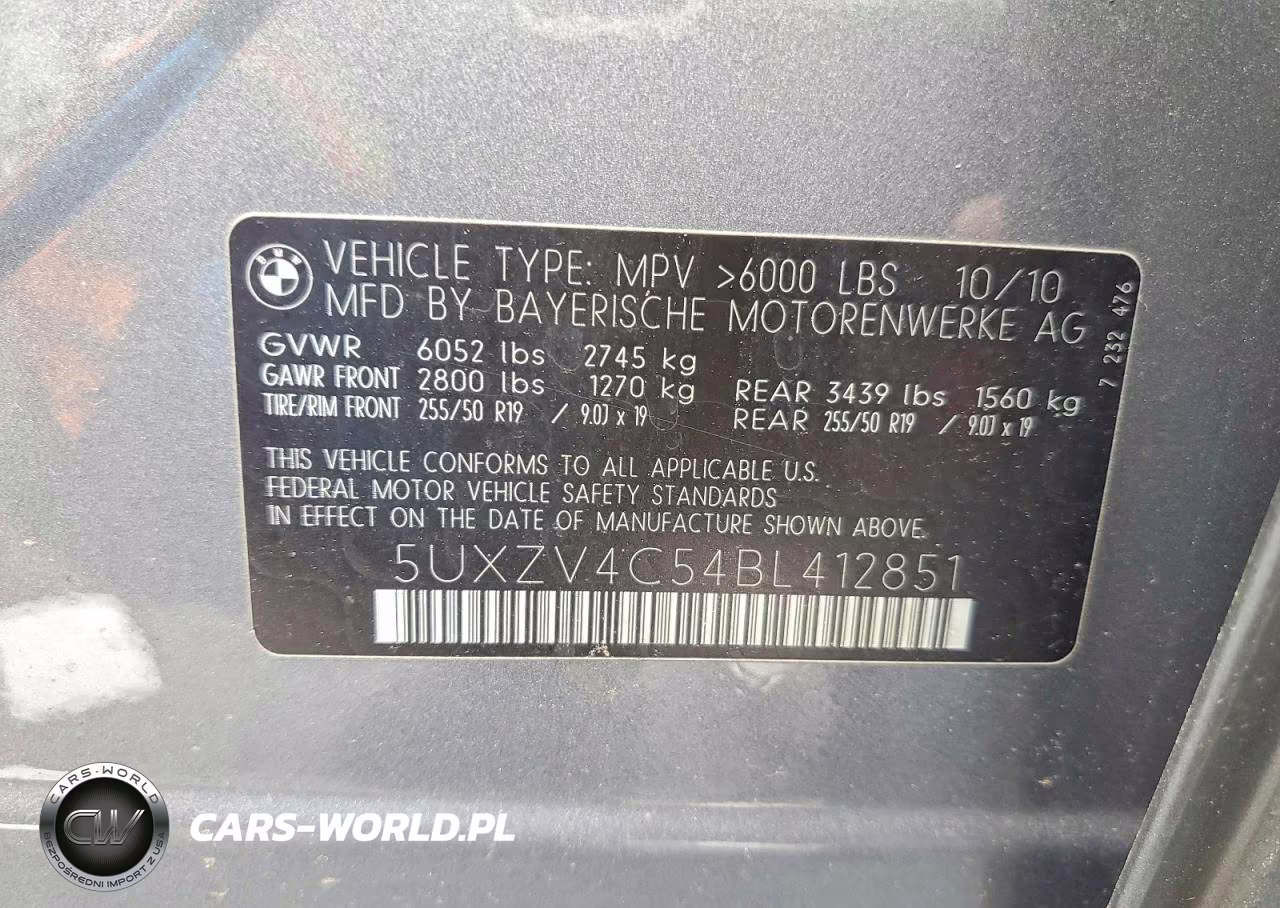 2011 BMW X5 VIN:5UXZV4C54BL412851 - 13