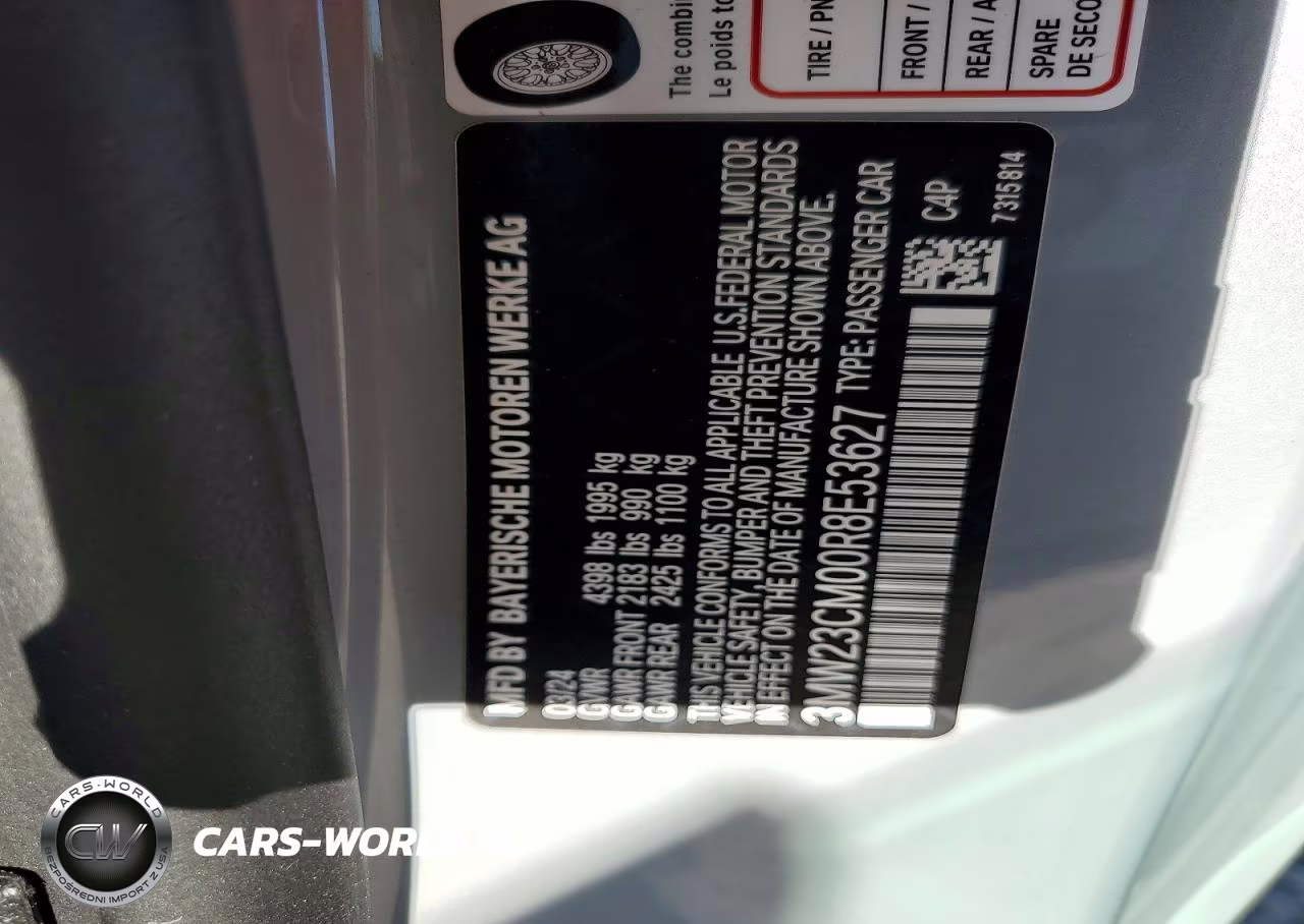 2024 BMW 230I VIN:3MW23CM00R8E53627 - 12