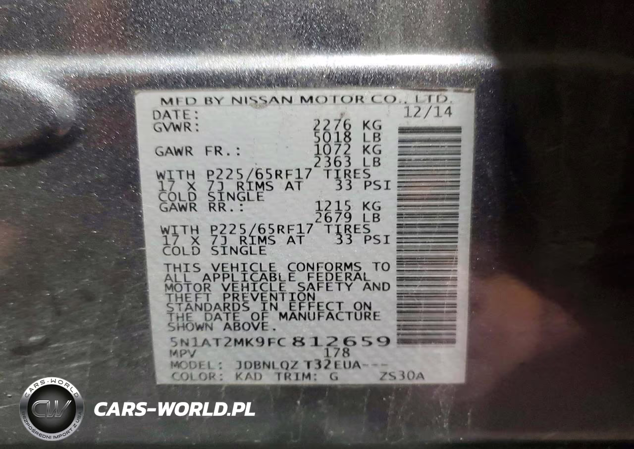 2015 Nissan Rogue Sv VIN:5N1AT2MK9FC812659 - 13