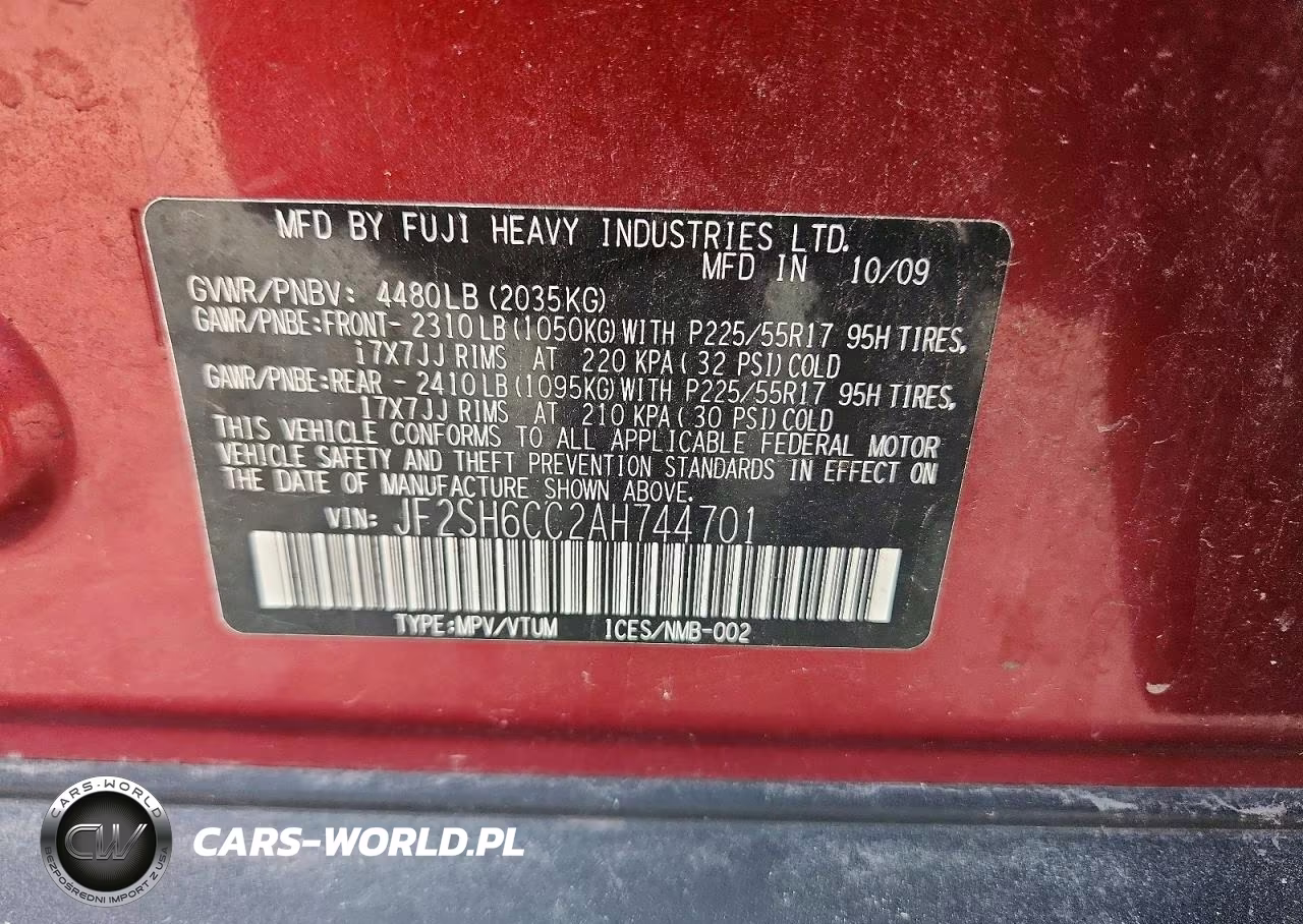 2010 Subaru Forester 2.5X Premium VIN:JF2SH6CC2AH744701 - 13