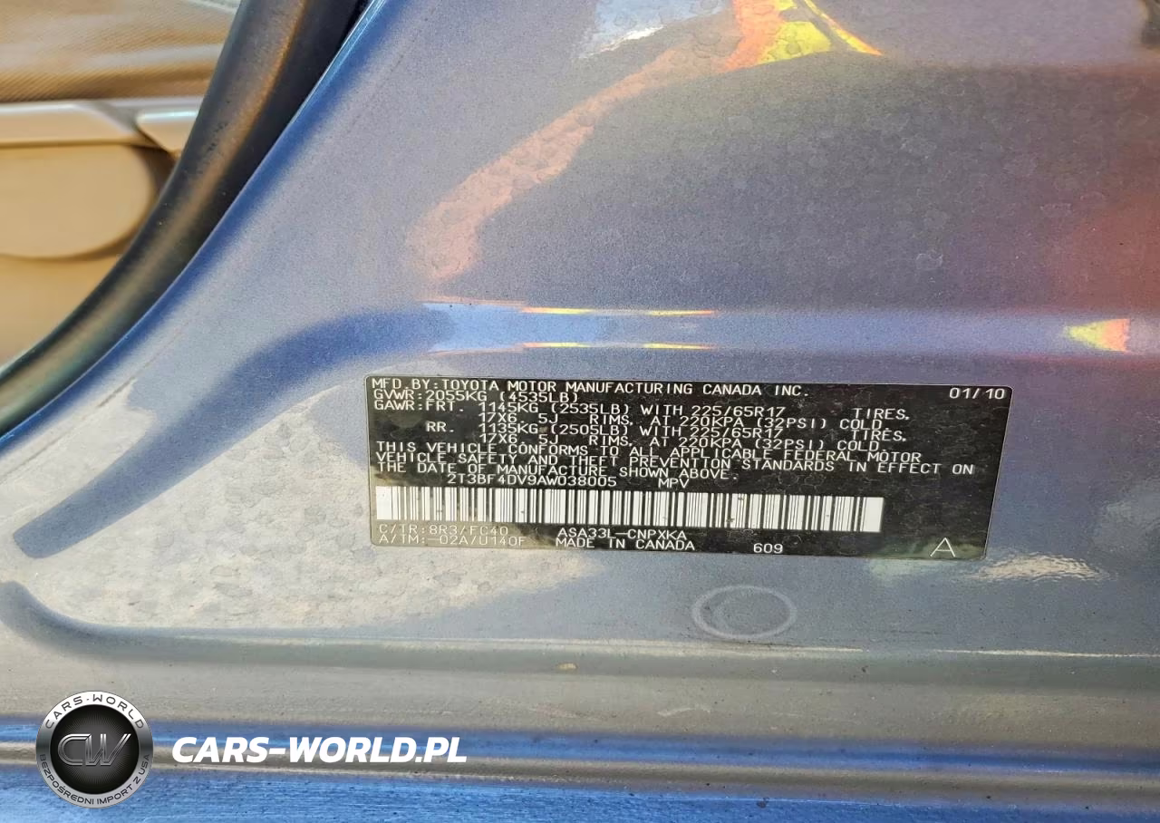 2010 Toyota Rav4 Base VIN:2T3BF4DV9AW038005 - 12