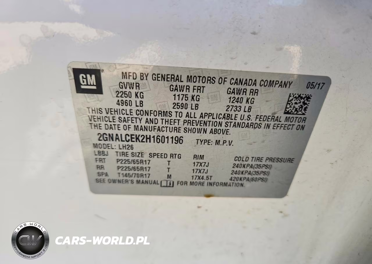 2017 Chevrolet Equinox Lt VIN:2GNALCEK2H1601196 - 13