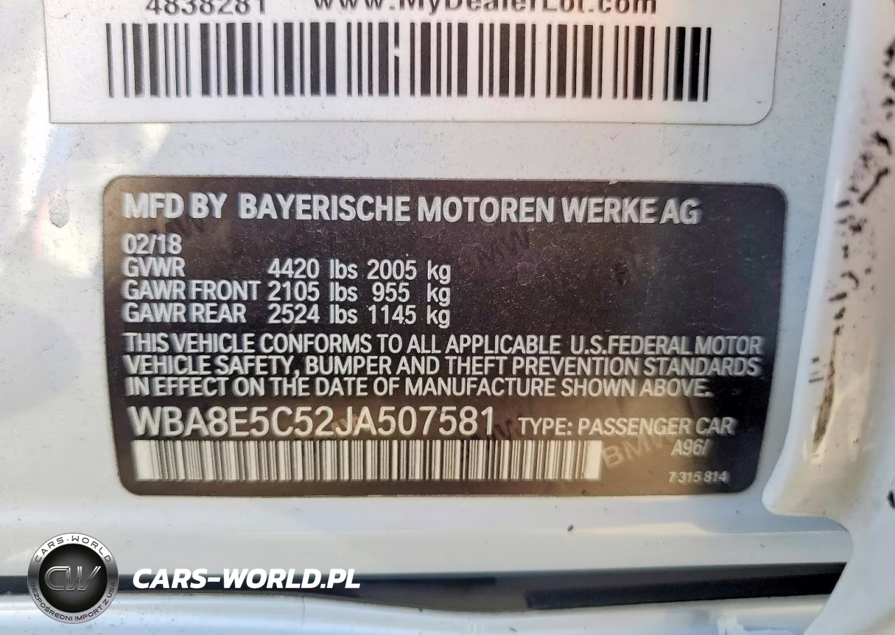 2018 BMW 328 D VIN:WBA8E5C52JA507581 - 12