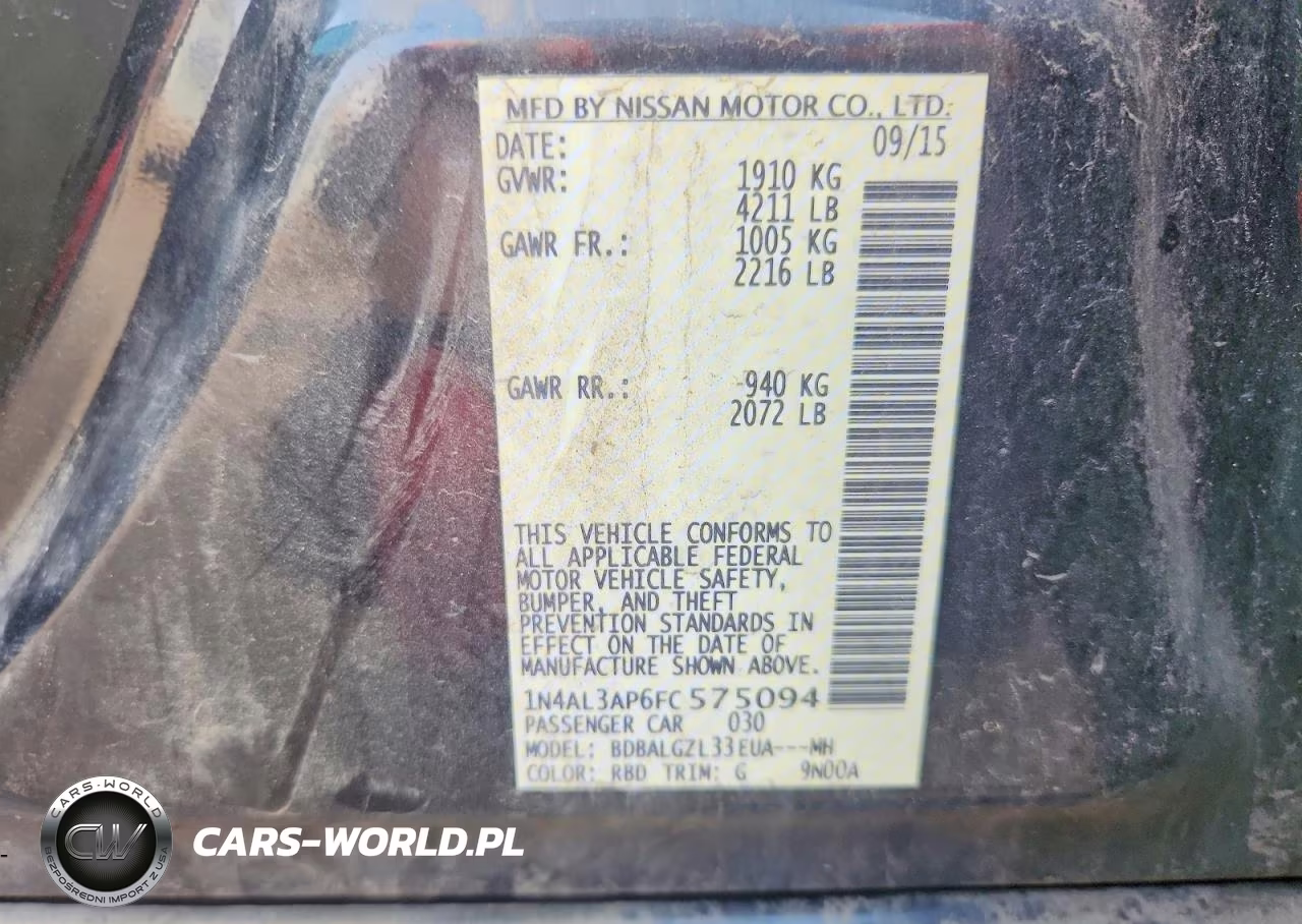 2015 Nissan Altima 2.5 S VIN:1N4AL3AP6FC575094 - 12